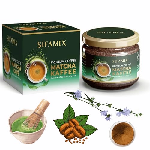 Premium Zichorien Kaffee | Löslich mit 12% echtem japanischen Matcha & 40% Zichorien | Gewichtsmanagement & Unterstützt die Gewichtskontrolle | 100% Natürlich Vegan Matcha-Latte