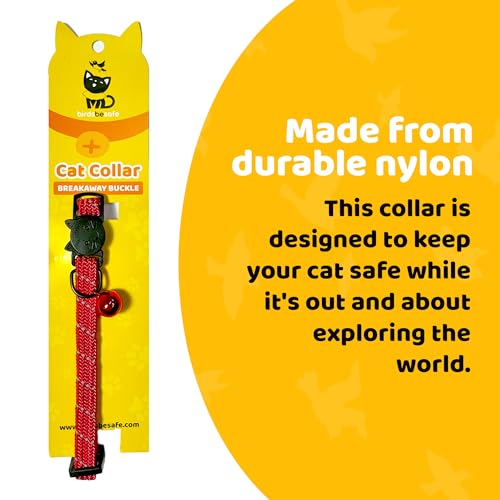 BirdsBeSafe® Break Away Cat Collar with Bell, Reflective Thread for Night Visibility, Comfortable Elastic Stretch Cat Collar to Protect Cat from Getting Stuck in the Garden. - Thumbnail 7