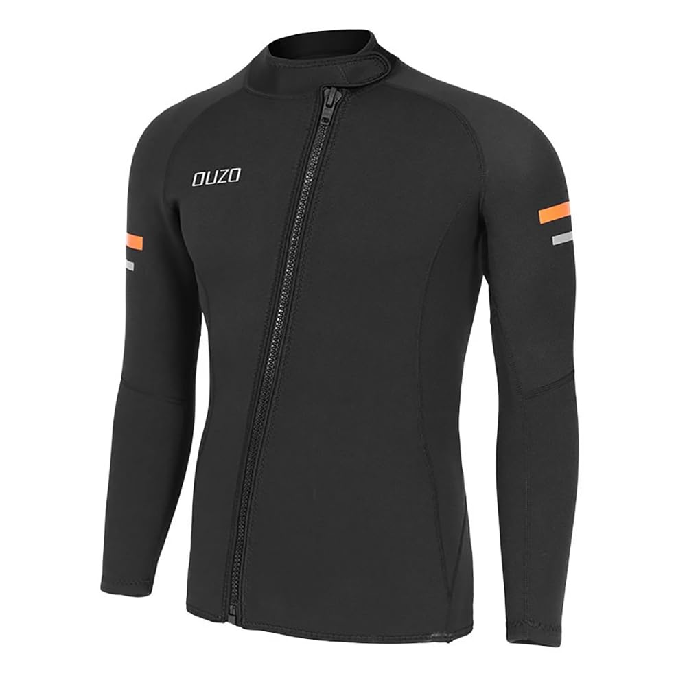 Top Muta in Neoprene da 1,5 Mm Per Uomini e Donne, Giacca in Neoprene con Chiusura Lampo Anteriore, Mantiene Caldo per Immersioni, Surf, Kayak, Nuoto e Subacquea