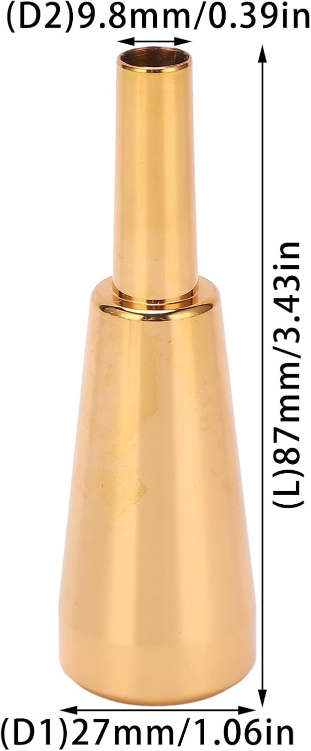 Trumpet Mouthpiece, 3C Metal Replacement Mouthpiece for Trumpets, Thicker & Heavier Sound, Silver/Gold Plated, Durable Long L