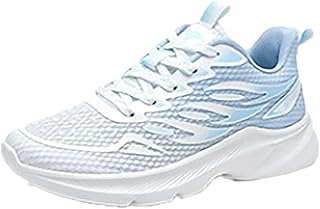 Genérico Zapatillas Correr Mujer para Mujer Color sólido Malla Transpirable Punta Redonda con Cordones Parte Superior Plana Playeros Mujer Zapatos Minimalistas