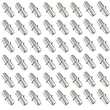 AQSXO 50 Pieces 5mm Shelf Support Pegs Pins Cabinet Furniture Shelve Support, Nickel Plated