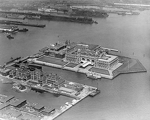 Ellis Island Aerial New York City 1920 8x10 Photograph Photo Print