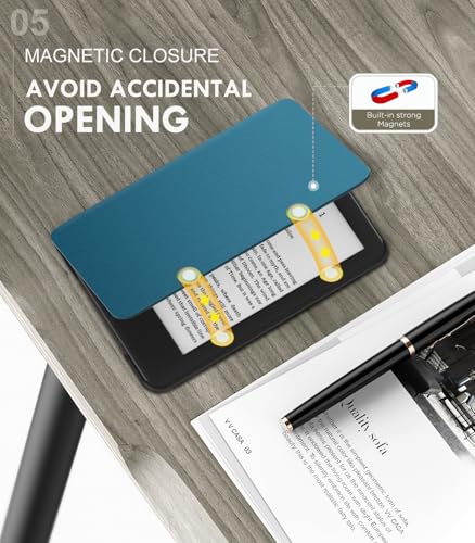Image of MoKo Case Fits 6 inch e-Reader(11th Generation-2024 /2022 Release), Magnetic Closure Lightweight Shell Cover with Auto Wake /Sleep, Not for TCL Remarkable Kobo, French Blue