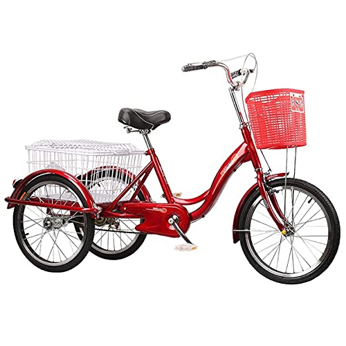 Triciclo Adulti Jolre Da 20 Pollici - Bici A 3 Ruote Con Cestino, Ideale Per Anziani E Shopping