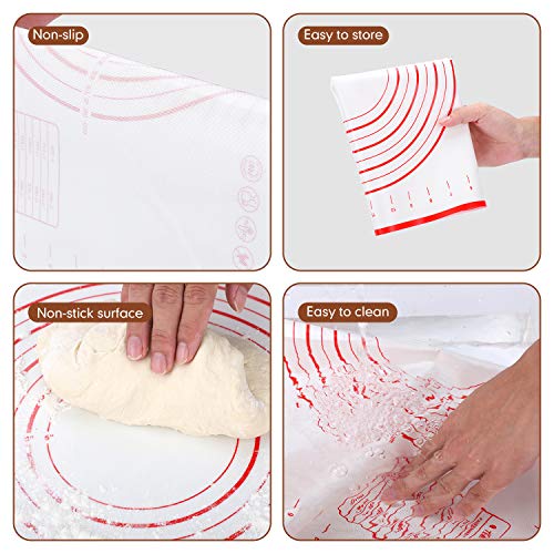 Quellance Wood French Rolling Pin For Baking, Quellance Wooden Dough Roller With Silicone Baking Mat thumb #4