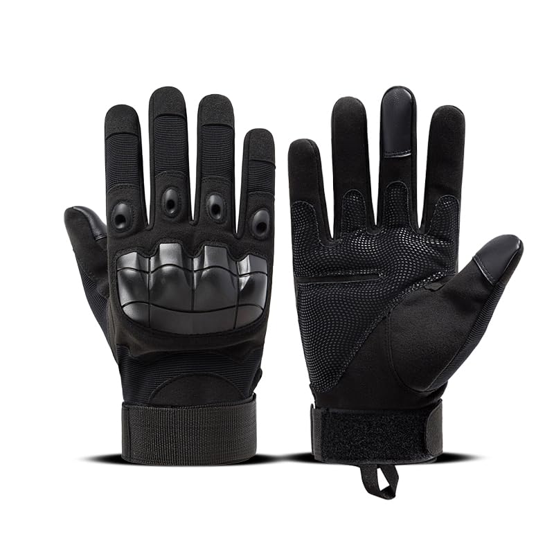 ANJMEICH Tactical Gloves, Non-Slip wear-Resistant to Protect Hands, Suitable for Outdoor Sports (Black, XL)