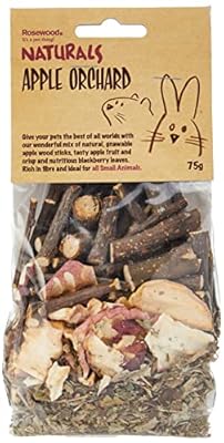 Rosewood Naturals Apple Orchard, Small Animal Treat for Rabbits, Guinea Pigs, Chinchillas, Degus, Hamsters, Gerbils, Mice and Rats, 75g