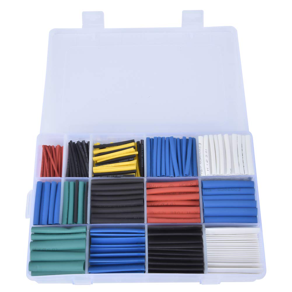 Respicefinem 670pcs Polyolefin Heat Shrinkable Tube Set for Wire Cable Protection Suitable for Electrical Insulation Wire Bundling Colour Coding Mechanical Protection Wire Cable