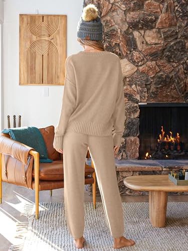 LILLUSORY Womens Cardigan Pants Sets 2 Piece Slouchy Sweater Loungewear3