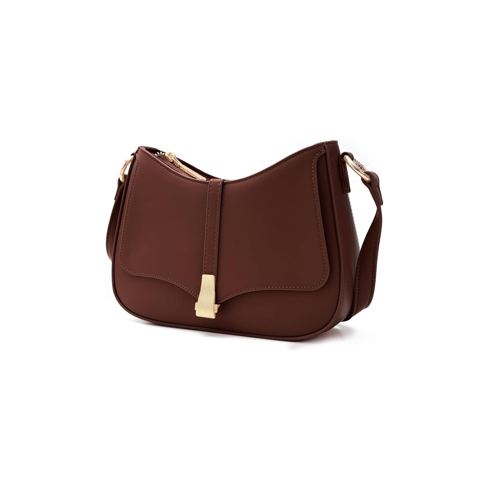 Prettyzys Crescent Shoulder Bag for Women Vintage Retro Vegan Leather Clutch Tote Handbags Crossbody Bags Handbag for Women