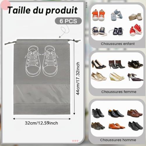 Organisateur De Valise Voyage : 6 Pièce Sac Chaussures,Sac à Chaussures de Voyage,Housses Chaus... – Image 2