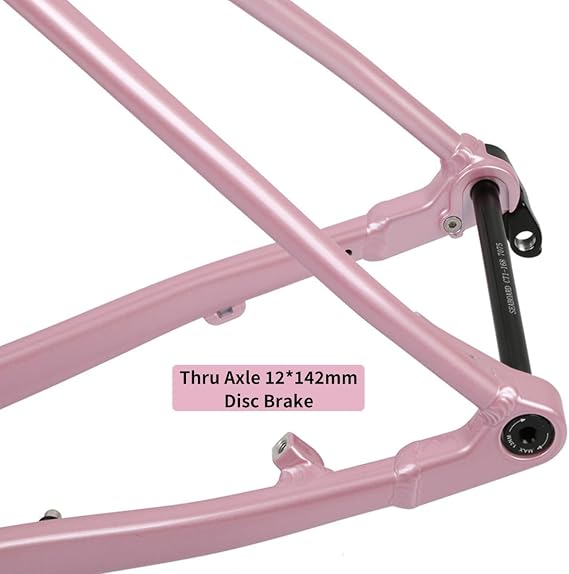 Road Bike Frameset Gravel Bikes Frame 700C Disc Brake Frame Aluminum Alloy Bike Frame 44cm 47cm 50cm 53cm Thru Axle Frame 100/142mm BSA BB68mm(Gloss Black,44cm)