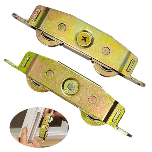 2 Pack Sliding Glass Door Rollers Replacement, 1-1/4' Steel Ball Bearing Patio Door Wheels, Heavy...