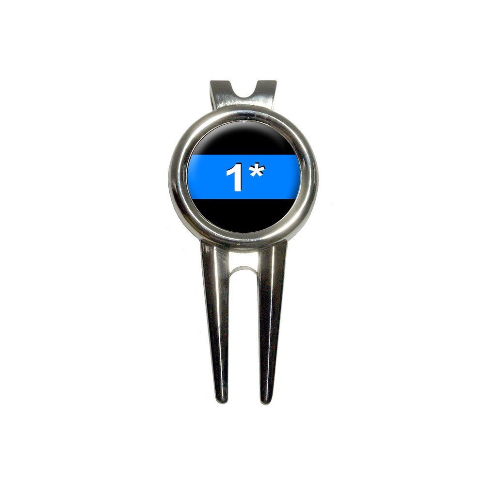 GRAPHICS & MORE Thin Blue Line 1 One Asterisk - Police Policemen Golf Divot Repair Tool and Ball Marker