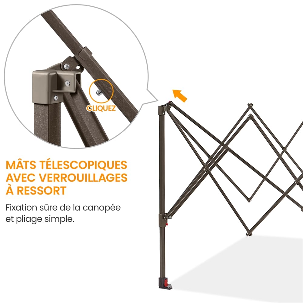 Yaheetech Tonnelle de Jardin 4×4 m Gazebo Abri Soleil Tente Pliante Autoportante avec Toiles Moustiquaires