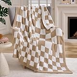 Picture of Joiedomi Throw Blanket for Couch Bed, Checkered Knitted Blankets Gifts for Women Mom Girls, Cozy Cute Soft Throw Home Room Decor Aesthetic for Women Mothers Birthday Gifts 50x60 Inches