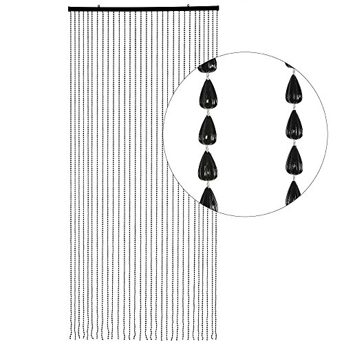 HAB & GUT -DV0264- Door Curtain TEARDROPS, Black 90 x 200 cm / 35 x 78 in