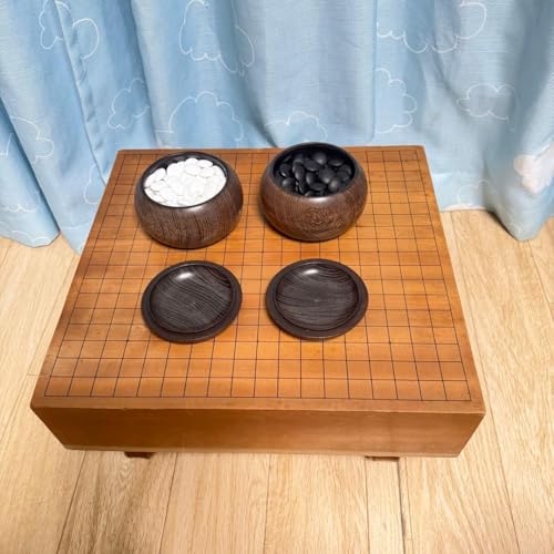 天然木製囲碁盤セット【脚付・へそ有・カバー付】 天然木製囲碁盤セット【脚付・へそ有・カバー付】 天然木 足付碁盤