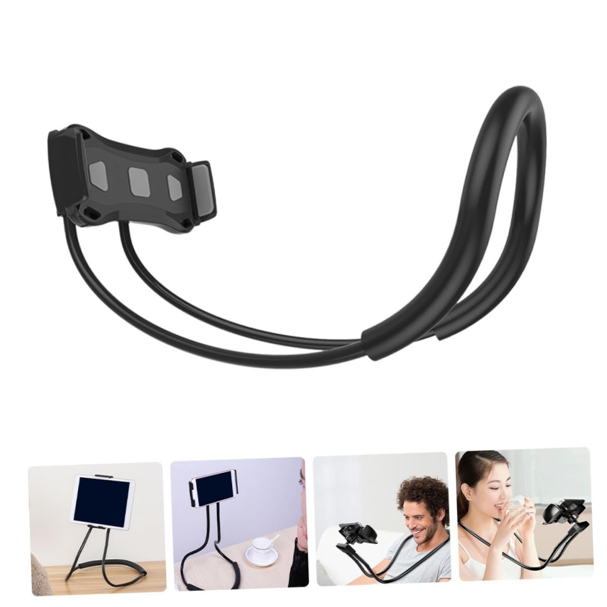 Didiseaon Supporto Cellulare da Collo Flessibile Porta Telefono per Tablet e Smartphone Nero Compatto e Portatile per Videochiamate e Intrattenimento Hands