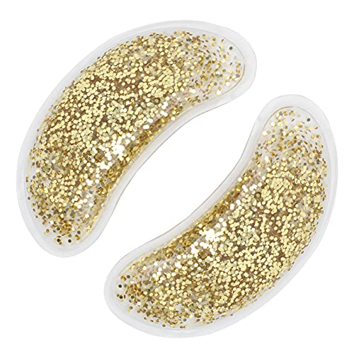 Eye Gel Ice Pack, Reusable Eye Gel Ice Pack Cooling Warming Eye Patch for Dark Circle Eye Covers Puffiness Cold Eye Masks Girl Women (Gold) - Image 5