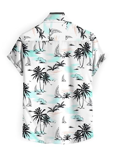 Image of Cotton Blend Stratchable Casual Half Sleeve Coconut Design Printed Men Shirt