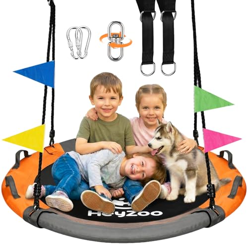 HeyZoo 43 Inch Tree Swing, 900lbs Weight Capacity Saucer Swing