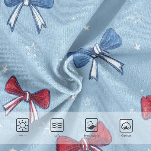 Wusikd Red White Blue Bows (2) Girls' Underwear Cotton Girls Briefs Soft Toddler Underwear 2T3