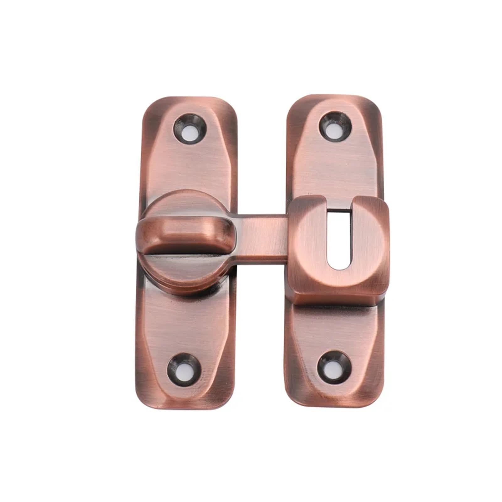 WPOIYHGBY 90°/180° Buckle Door Sliding Latch Lock Hasp Bolt Free Punching 1Pcs(Red bronze)