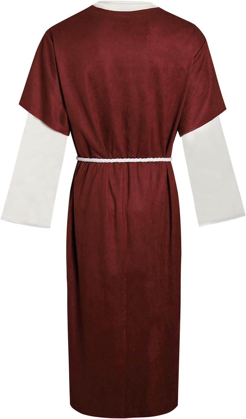 Mens Shepherd Costume Adult Jesus Robe Nativity Church Cosplay Outfit Biblical Times Tunic Dress Up Suit - Image 5