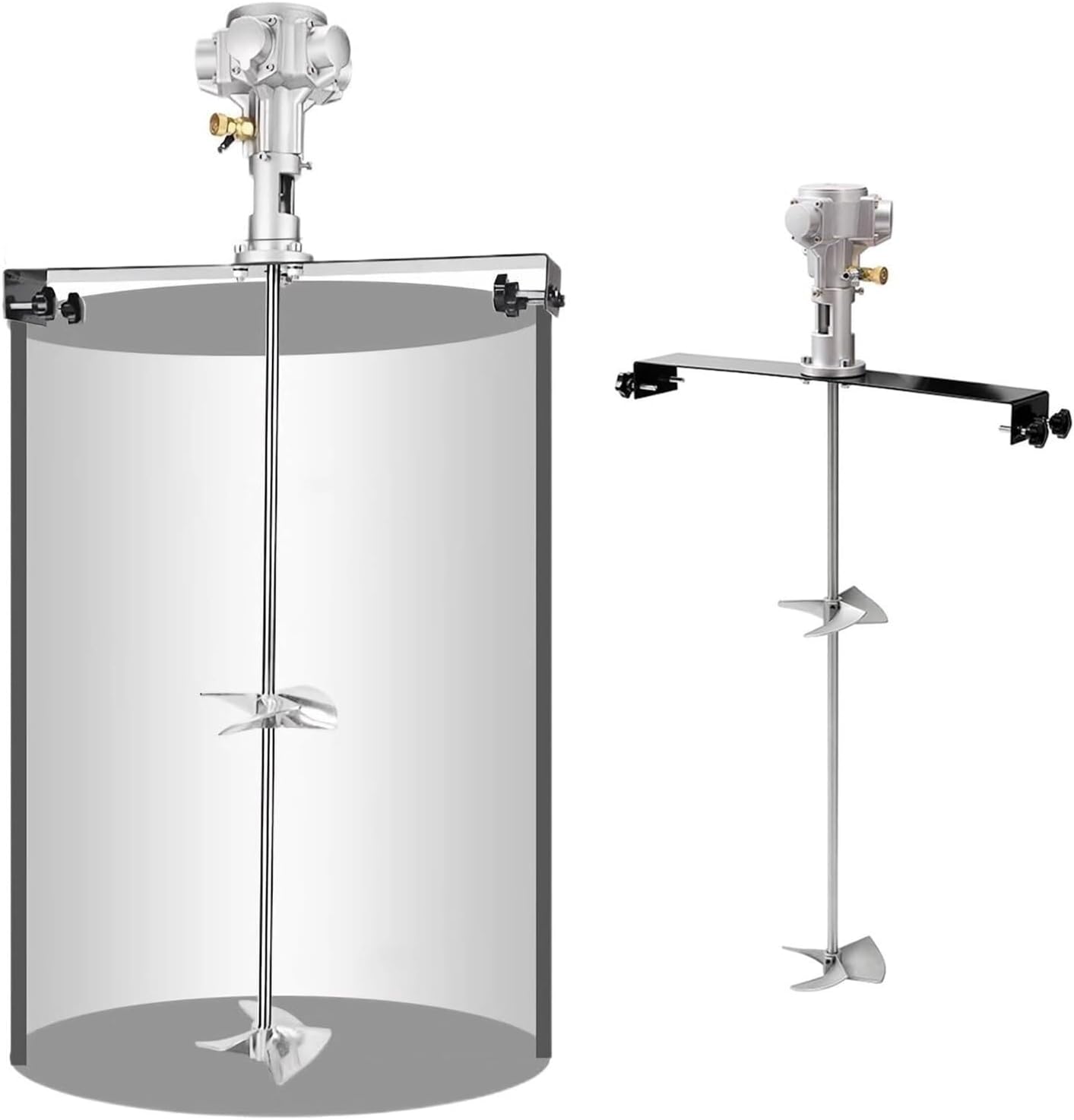 55 Gallon 3/4HP Pneumatic Paint Mixer, 400L Tank Barrel Air Agitator, Paint Stirring Machine Mix Tool for Viscous Liquid Ink Dye(Stainless Steel Blade)