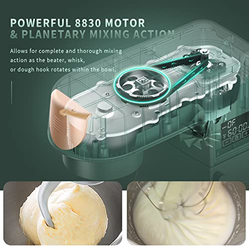 Küchenmaschine Rührmaschine 1500W Zurio 6.5L Knetmaschine Rührmaschine 6-Gang mit Fermentationsfunktion, Geräuscharm… – Bild 5
