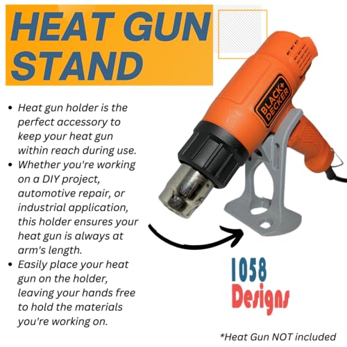Image of Heat Gun Stand Holder Compatible with Black Decker Heat Guns Gray