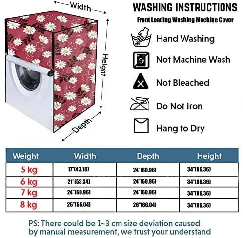 Image of Shri Bala Ji Washing Machine Cover for Fully Automatic Top Load 5.5 to 6.5 Kg (50X63X81cm) - Waterproof, Dustproof with Inlet /Outlet Pipe Holes, Full Body Zipper Closure