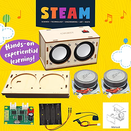 Image of STEM Projects for Kids & Adults Build Your Own Bluetooth Speaker - Science Experiment Electronics Kit | Beginner's Starter DIY Set,STEM Gifts for Teenage Girls + Boys Ages 10 and Up (Dual Speakers)