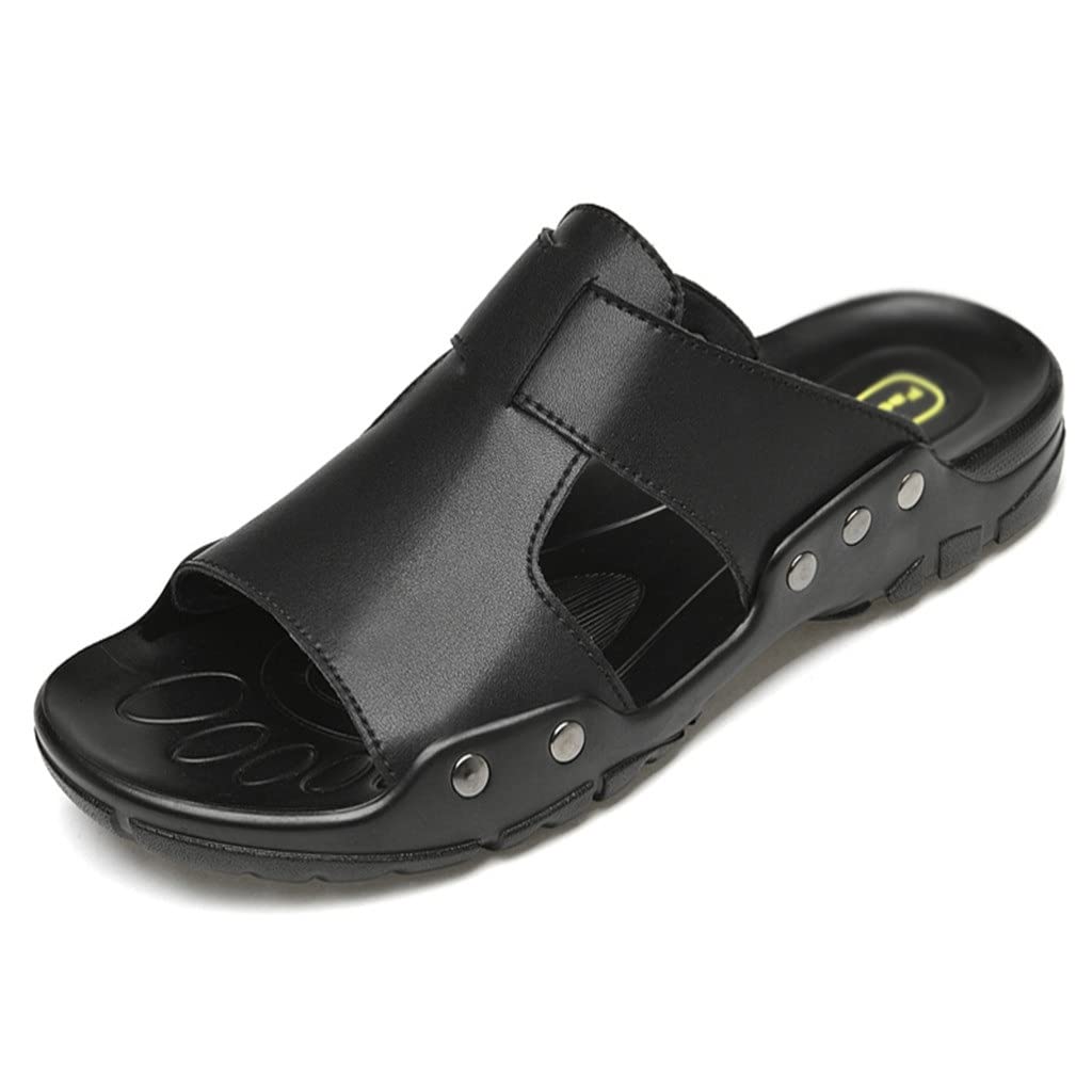 Amazon.com | YMGSCC Men Leather Slides Slippers Plus Size 50 51 52