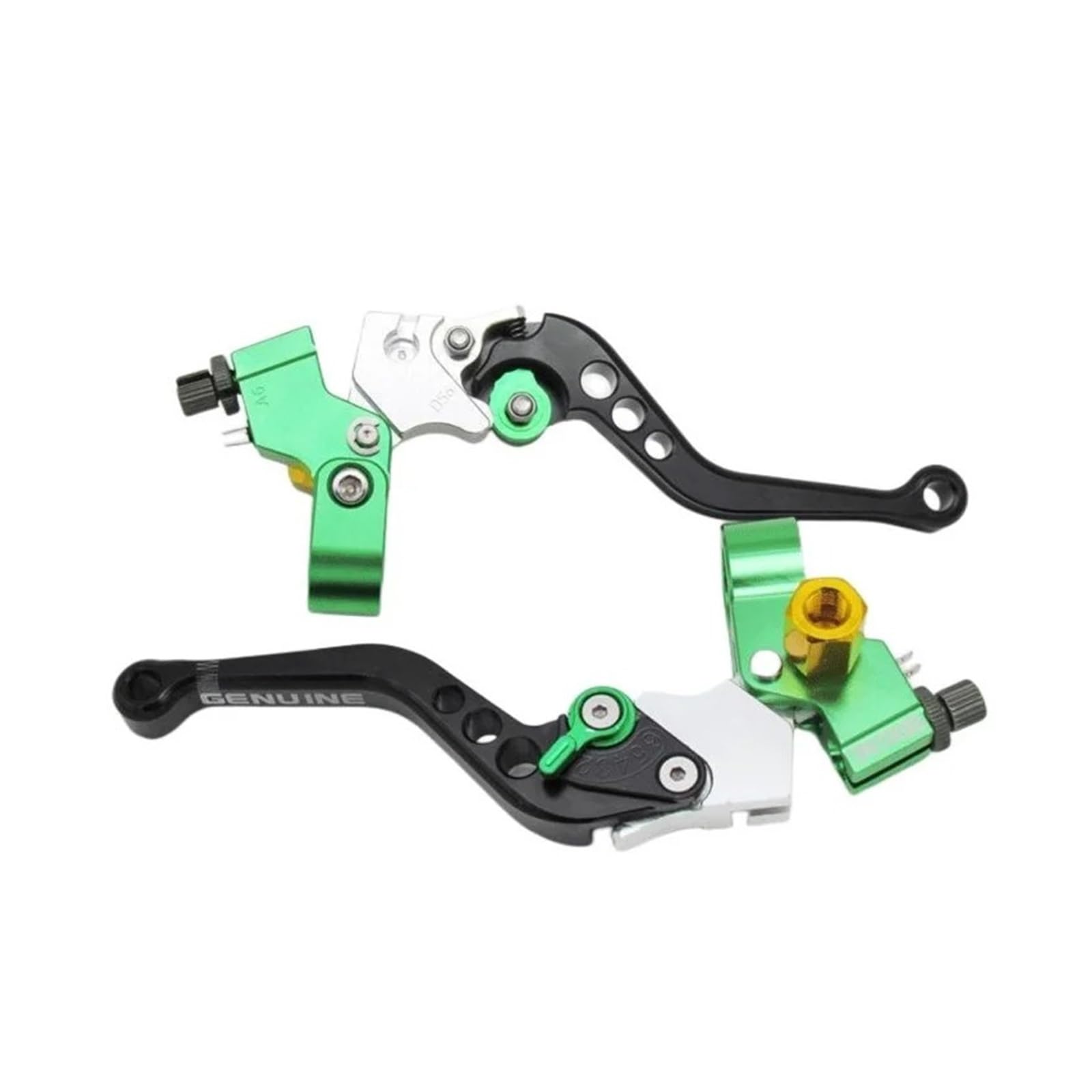 JWQEBNS Motorcycle Brake Clutch Levers for Kawasaki for Suzuki 22mm Universal Motorcycle Brake Clutch Levers Drum Left and Right Handle Dual Hub(Green)