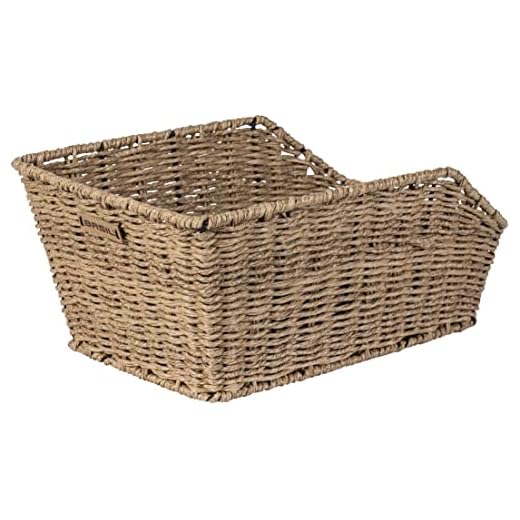 Basil Cento Rattan Look Rear Basket, Seagrass, One Size
