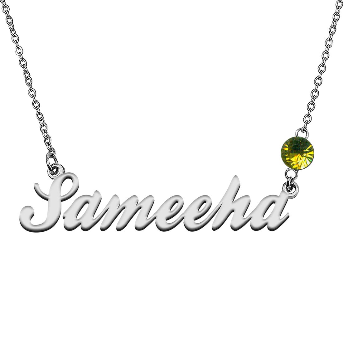 GR859C Personalized Charm Name Necklace with Birthstone for Best Friends