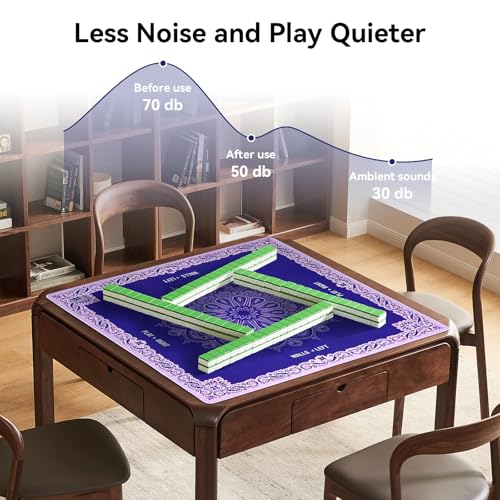 KEILOKLOK Mandala Mahjong Mat, 32.4x32.4 Inch Mahjong Table Cover with Rubber Anti Slip & Noise Reduction for Poker, Card, Board & Tile Games, Dominoes, Ships Rolled No Creases Mat — view 3