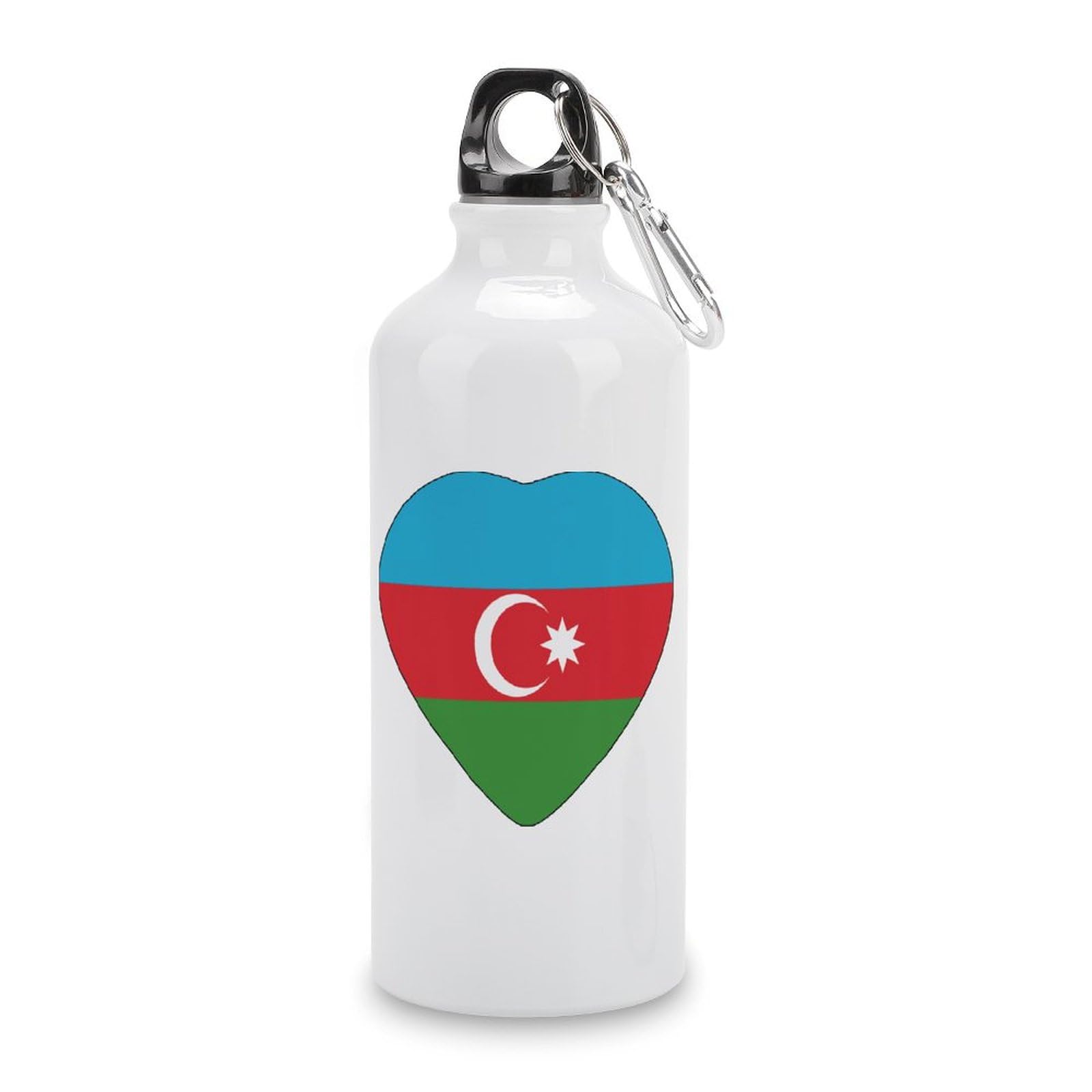 Guangpat Azerbaijan Flag Travel Sports Water Bottles Heart Azerbaijan Stainless Steel Water Bottles 20 OZ Insulated Bike Water Bottle with Hanging Buckle for Outdoor Camping Travel