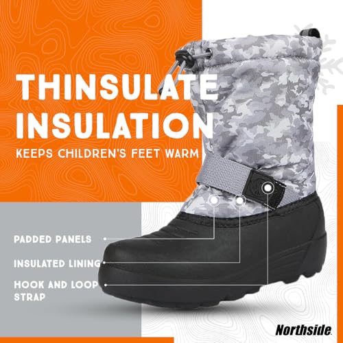 Image of Northside Frosty Insulated Winter Snow Boots for Girls and Boys with Rugged, Water Resistant Nylon Upper, Quick-Drying Lining, Removable EVA Insole, and Durable TPR Outsole