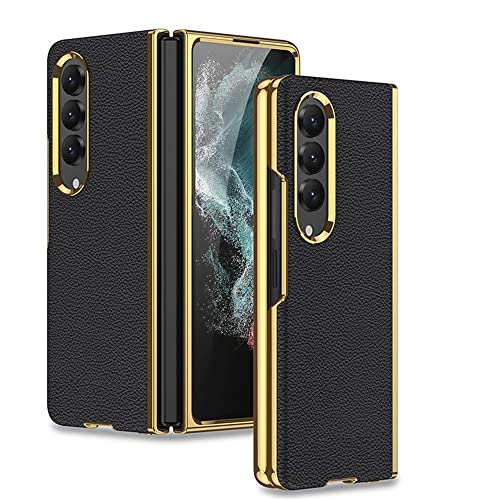 Coque Galaxy Z Fold 4 or rigide élégante en polycarbonate galvanisé de luxe