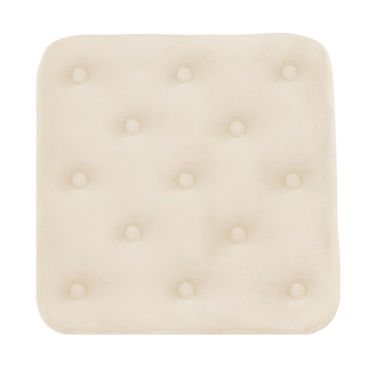 SAMIRA Pouf poggiapiedi quadrato, pouf divano in velluto – Otto (Beige)