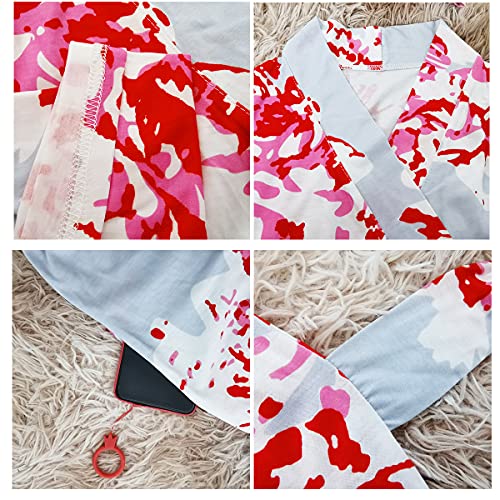 Image of SUFEINI Maternity Robe and Matching Baby Swaddle Blanket Set, Mommy Robe with Receiving Blanket Girls Boys Sleepwear