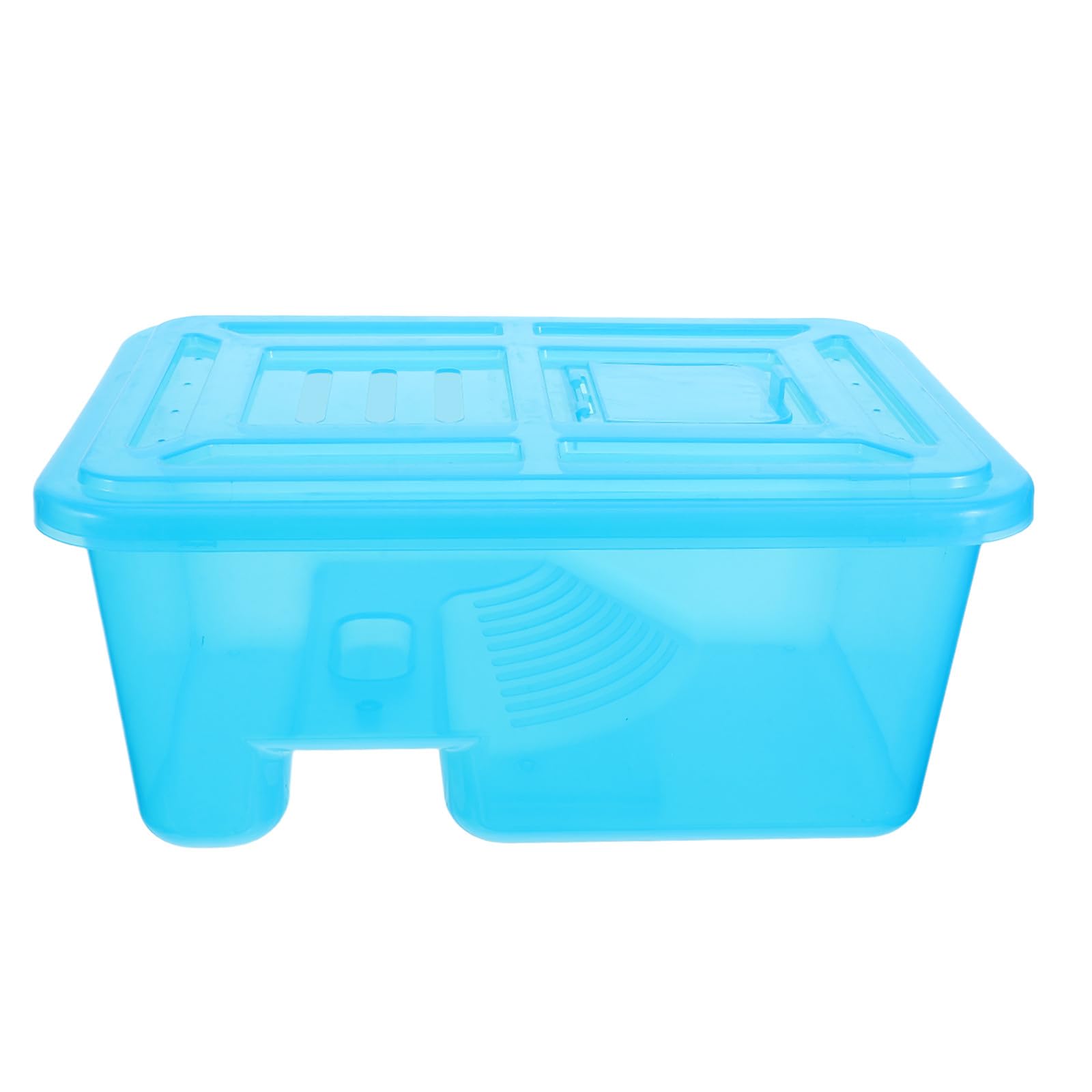 Turtle Tank Kit con Coperchio e Basking Platform per Rettili | Abs, Base Ampia con Zona Asciutta Separata, Lid Apribile e Cover Sigillata, 13.07x9.33x5.71in
