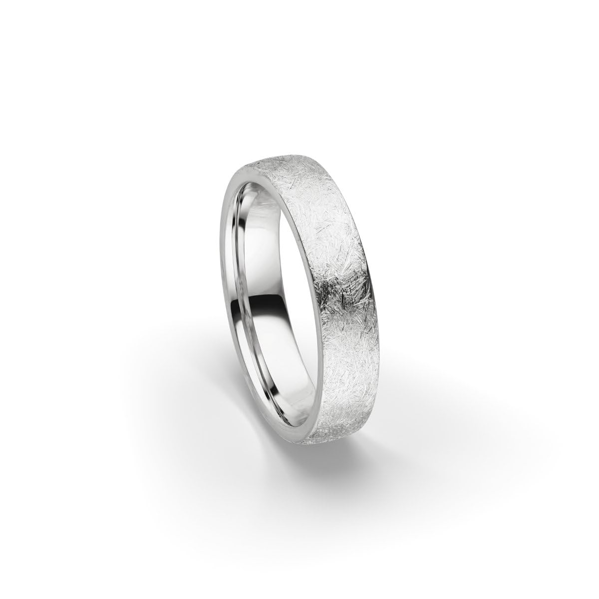 Kolibri Rings Eheringe Silber Eismatt Rhodiniert 925 Paarpreis, Spannring-Optik Massiv | Made in Germany mit Zirkonia Stein, Trauringe, Partnerringe Verlobung | Inkl. Gratis Gravur + Etui