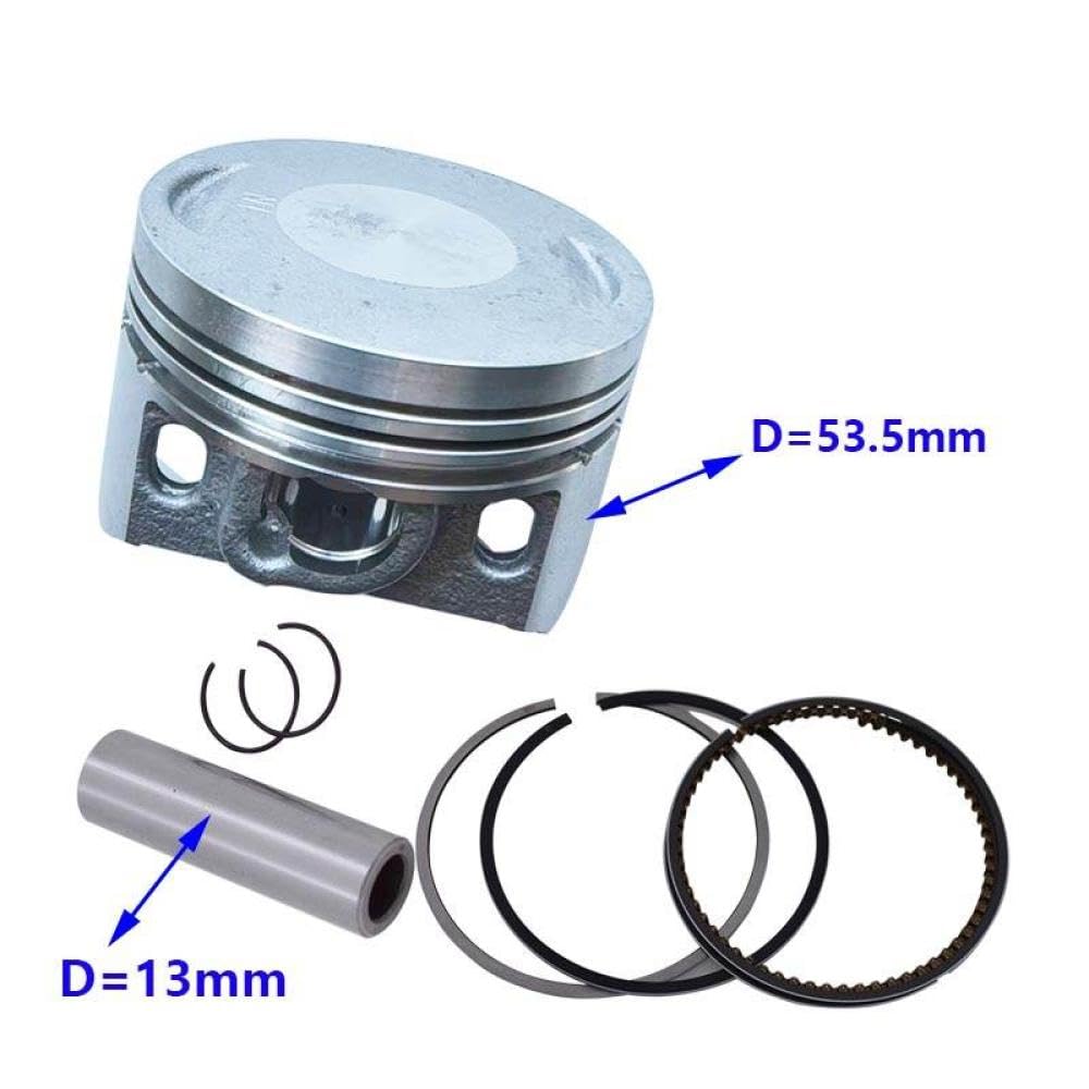 53.5 Mm Piston Pin with 13 Mm Ring Set 1.0x1.0x2.0 Mm Compatible with Small Engine Components