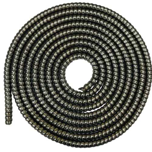 Image of Spiral Cable Protector, 150cm Cord Organizer for iPhone and Android Cables, Headphone and Charger Wire Protection Cover, Universal Device Compatible (METALLICBLACK)