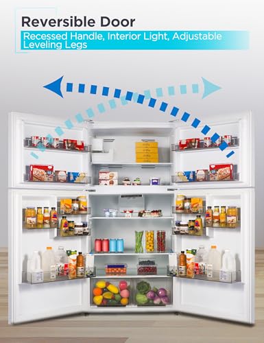 Image of BLACK+DECKER 24 Cu. Ft. Top Mount Refrigerator with Ice Maker, 2-Door Refrigerator with Top Freezer, Freezer with Icemaker and Adjustable Temperature Control, BR2400JIMW, White